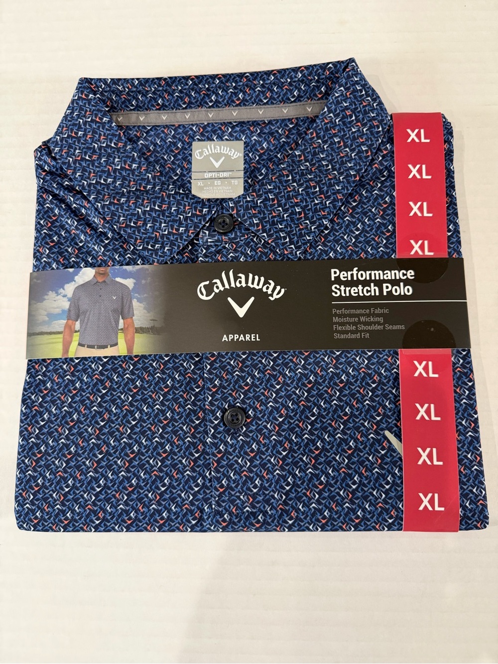 Callaway Navy Multi-Pattern Performance Polo - XL